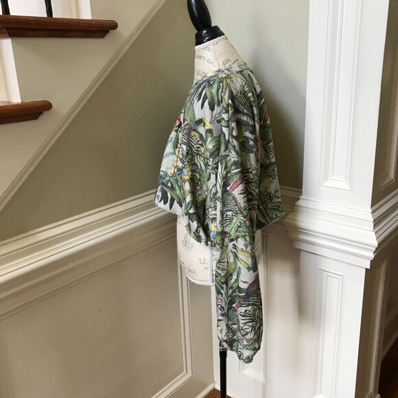 Aviator Nation Jungle Cropped Sweatshirt Pullover Womens XL Green Long Sleeve AN - Picture 9 of 12